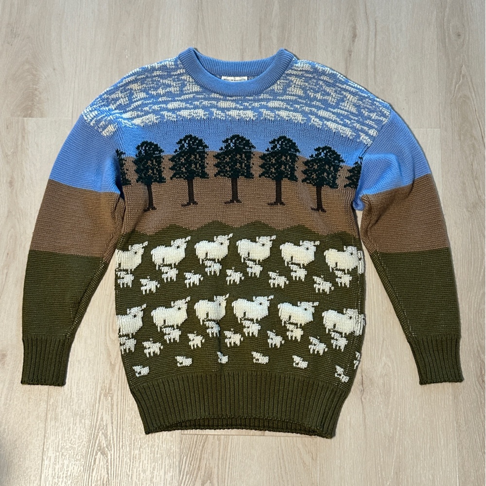 Vintage 80s Authentic Wool Sheep Sweater from Australia 8 US
